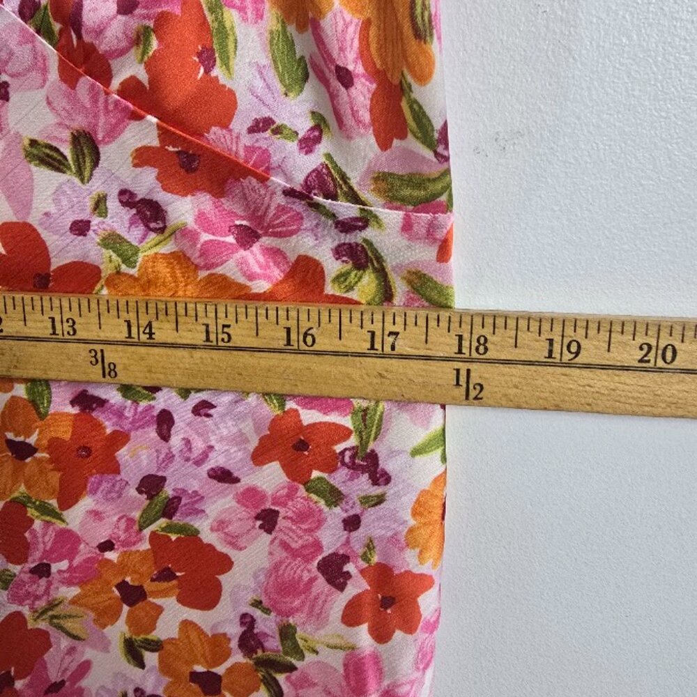 ASTR Floral Ruffle Mini Slip Dress XL Pink Orange Spring - Picture 7 of 11
